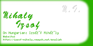 mihaly izsof business card